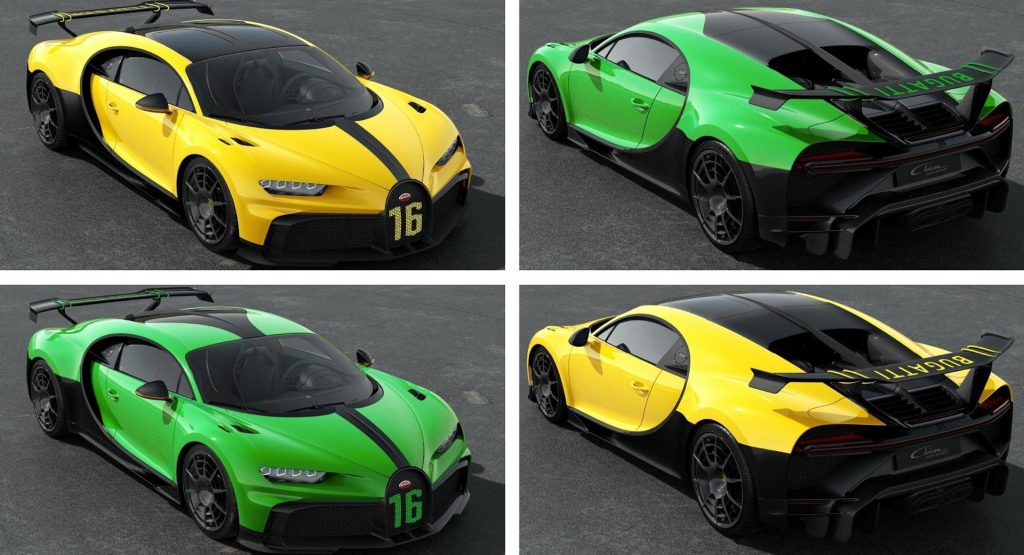  Bugatti Chiron Pur Sport Shown In Lively Yellow And Green Liveries