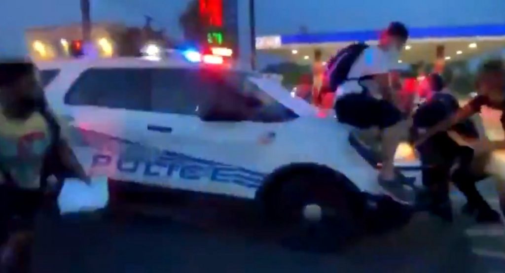  Detroit Police Drive Through Crowd Of Protesters, Throwing Some To The Ground