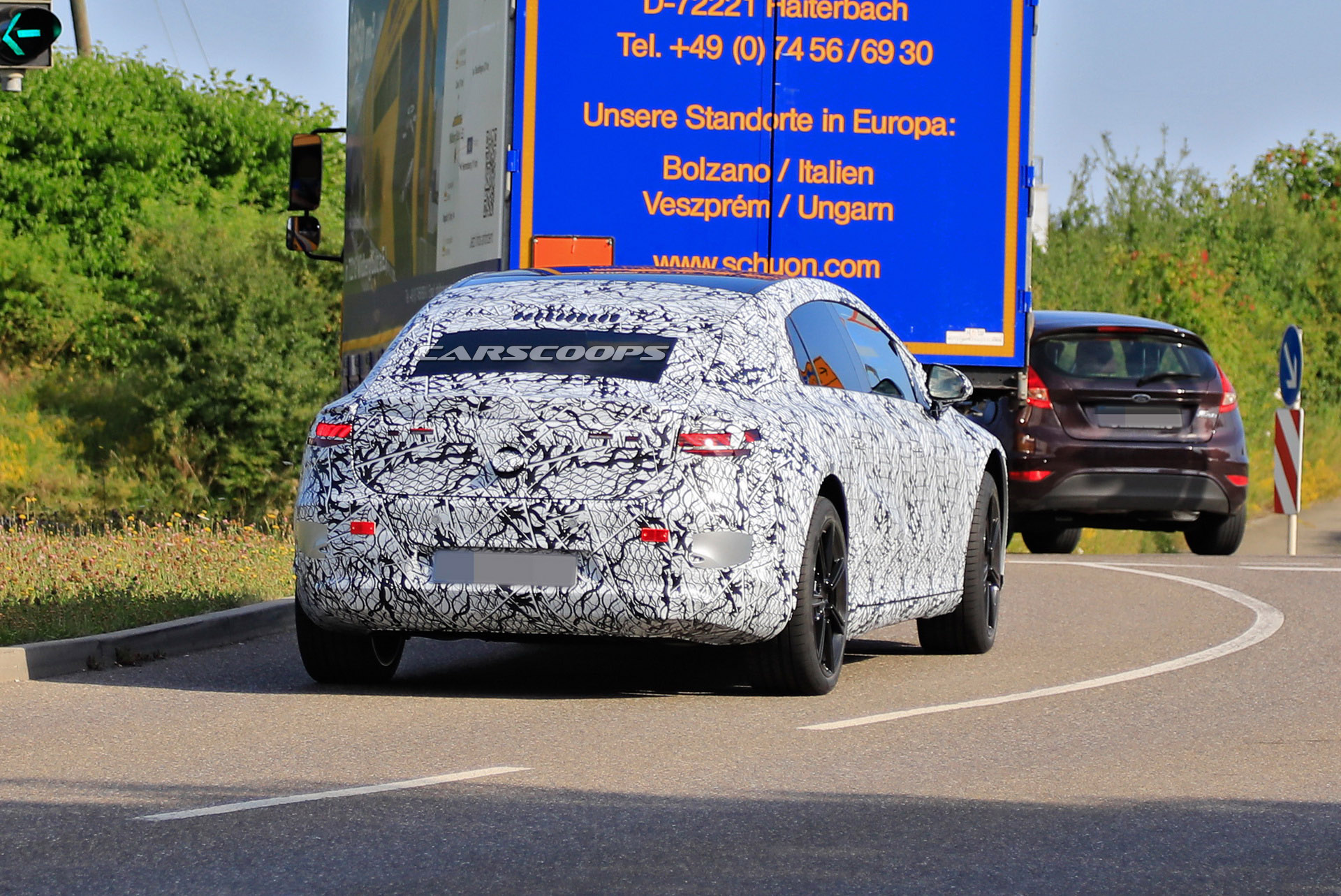 Mercedes Benz Spied Benchmarking New Eqs Electric Sedan Against Teslas Carscoops