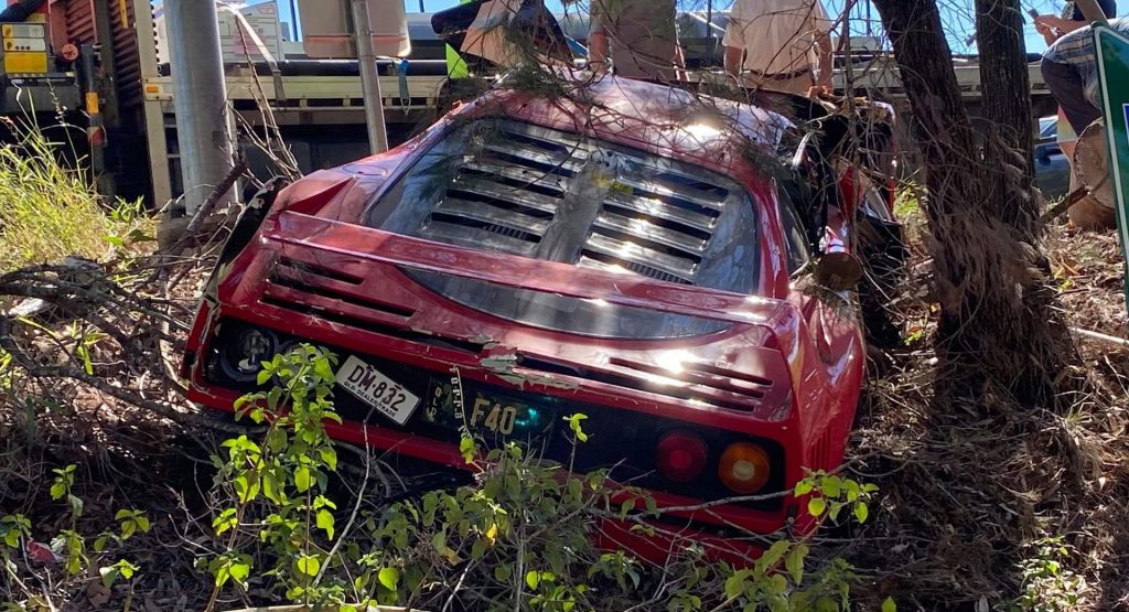  A Ferrari F40 Was Crashed And Totaled Allegedly During A Test Drive In Australia