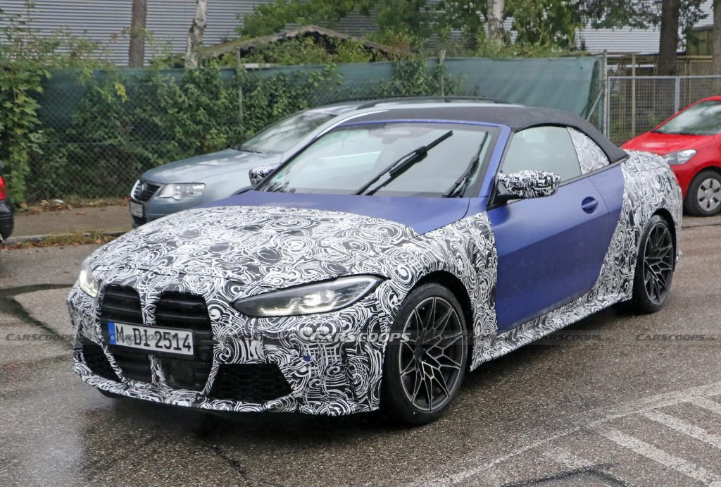 New 2021 BMW M4 Convertible Spied In Frozen Blue | Carscoops