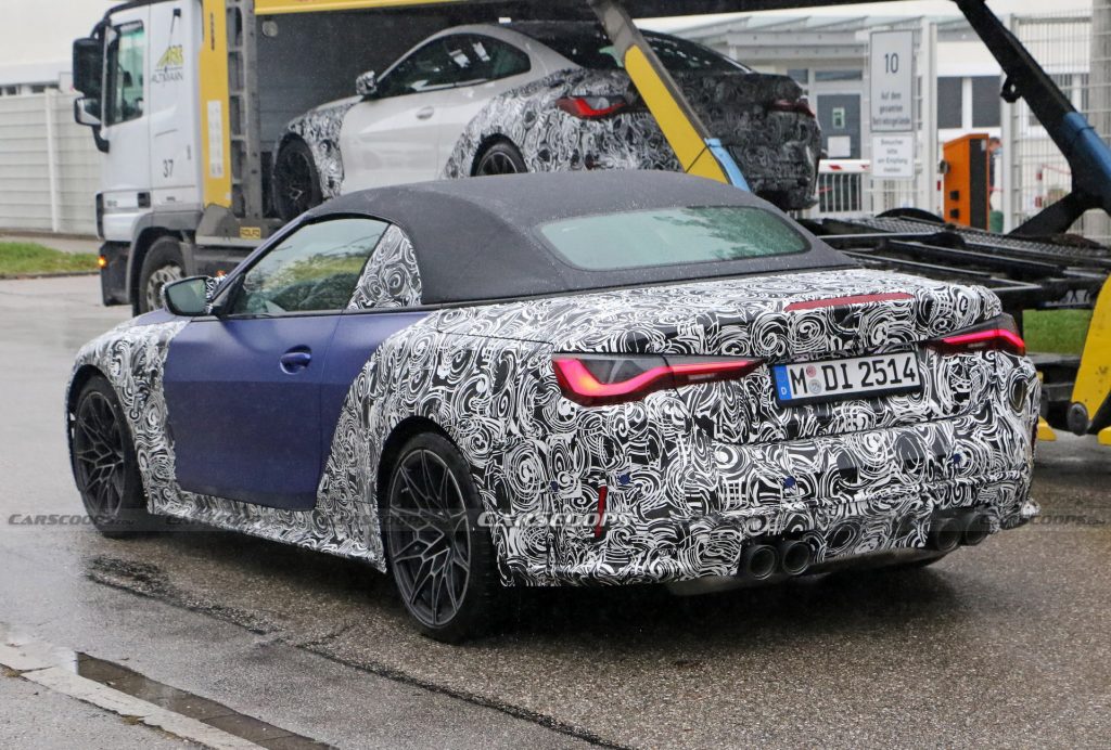 New 2021 BMW M4 Convertible Spied In Frozen Blue | Carscoops