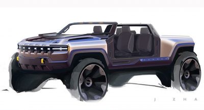 GMC Hummer EV Sketches Show What Could Have Been  Carscoops