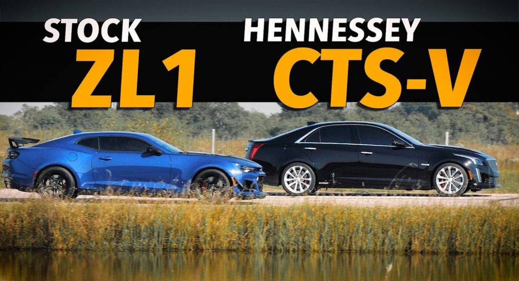  Watch A 1,000 HP Cadillac CTS-V Demolish A Stock Chevrolet Camaro ZL1