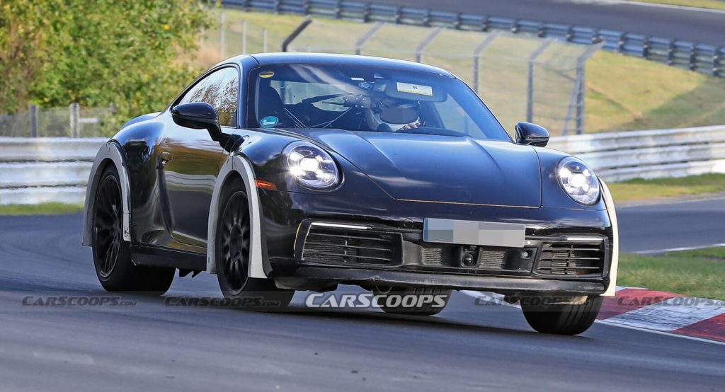  Porsche Spied Testing Weird High-Riding 911 On The Nurburgring