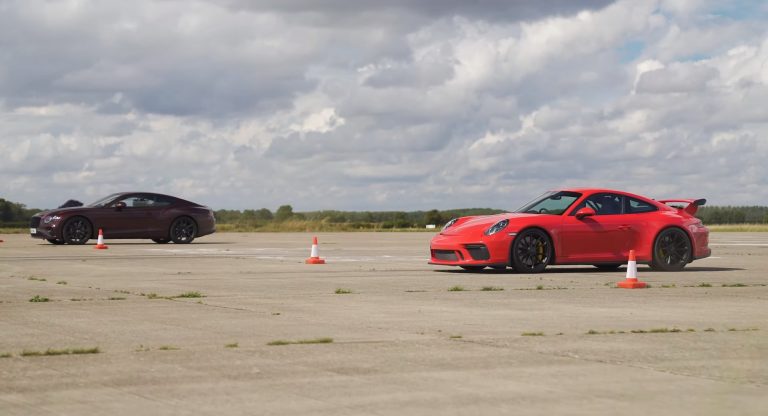 Porsche 911 GT3 Vs Bentley Continental GT Is A Surprisingly Close Race ...