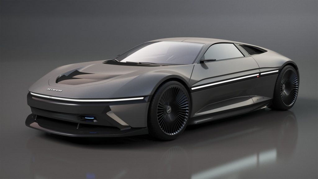 This ModernDay Take On The DeLorean DMC12 Is A Futuristic EV Wrapped