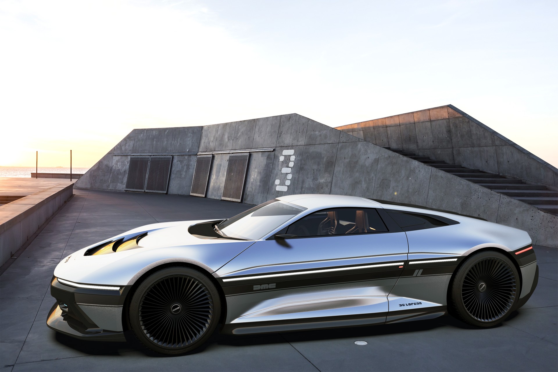 This ModernDay Take On The DeLorean DMC12 Is A Futuristic EV Wrapped