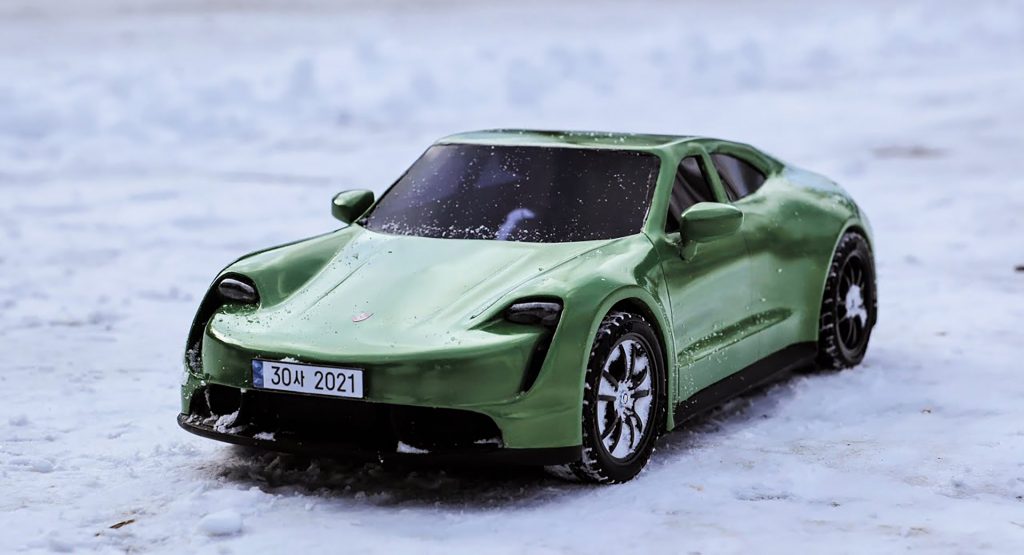  Watch This Artist Create A Porsche Taycan RC Body With A 3D Pen