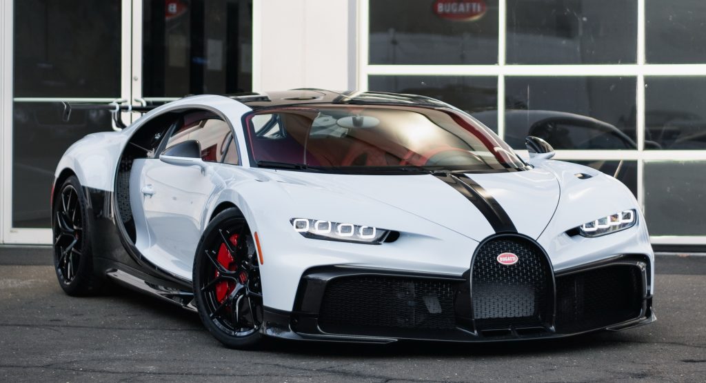  Quartz White Bugatti Chiron Pur Sport With Grey Carbon Accents Touches Down In U.S.