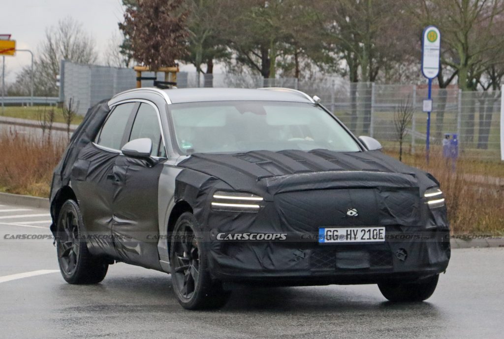 Electrified Genesis eGV70 SUV Makes Spy Debut Under Heavy Camouflage ...