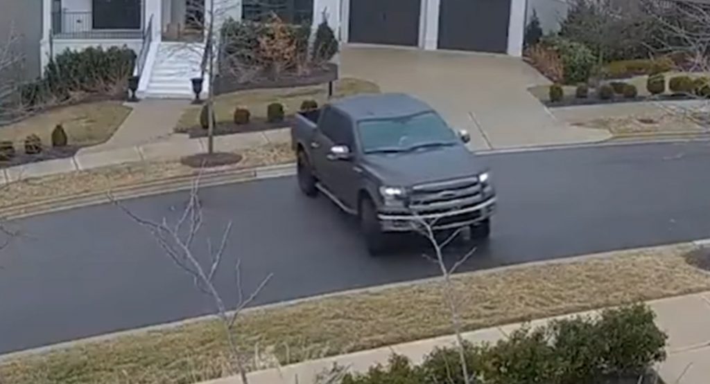  Ford F-150 Caught Going Sideways Down An Icy Street In Tennessee