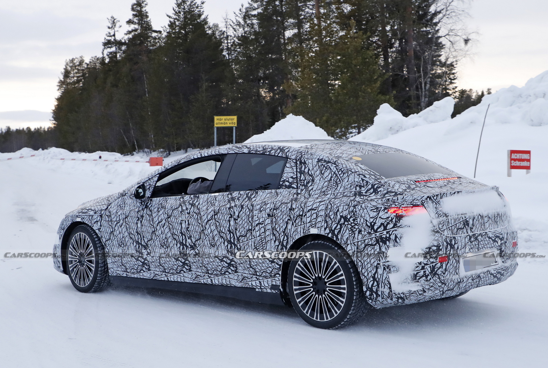 New Spy Shots Of Electric Mercedes EQE Reveal More Of Its Fluid Styling ...