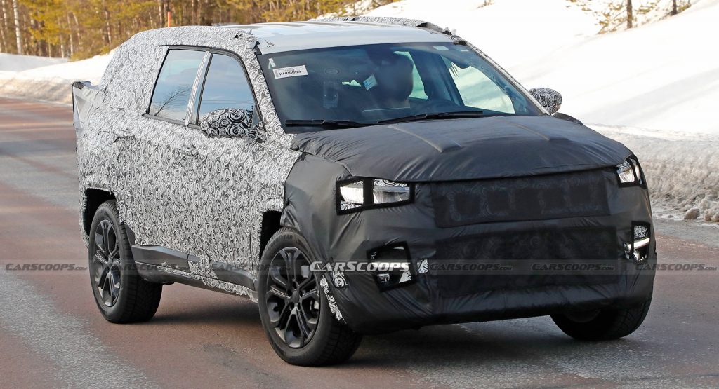  Jeep’s Compass-Based Seven-Seater Spied Testing In Northern Sweden