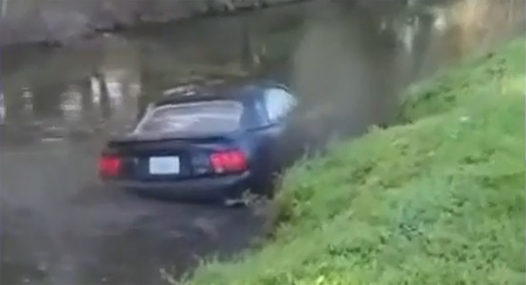  Driver Suffers Medical Episode, Crashes Mustang Into Canal In Florida