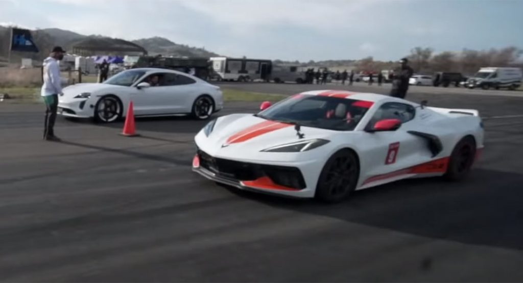  1,022 HP Twin-Turbo C8 Corvette Proves Itself Against A Porsche Taycan Turbo