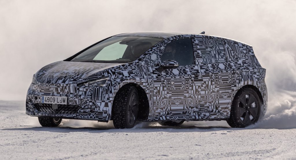  2021 Cupra Born Electric Hatchback Goes Drifting On Ice, Debut Set For Early May