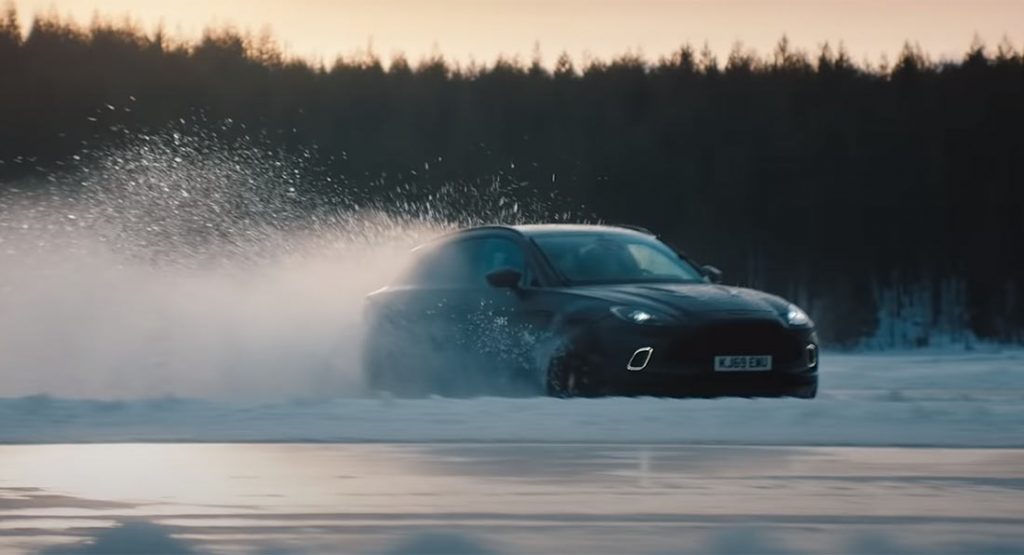  Sebastian Vettel Goes For A Snowy Adventure In The Aston Martin DBX