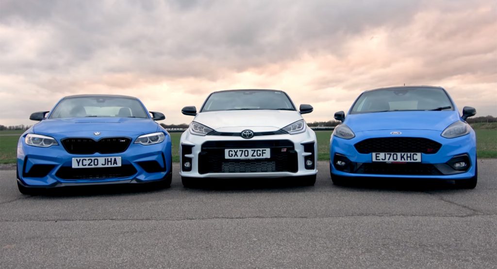  BMW M2 CS, Toyota GR Yaris And Ford Fiesta ST Make For A Fun Track Battle