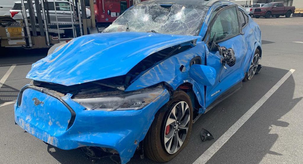  This Is What A Wrecked Ford Mustang Mach-E Looks Like