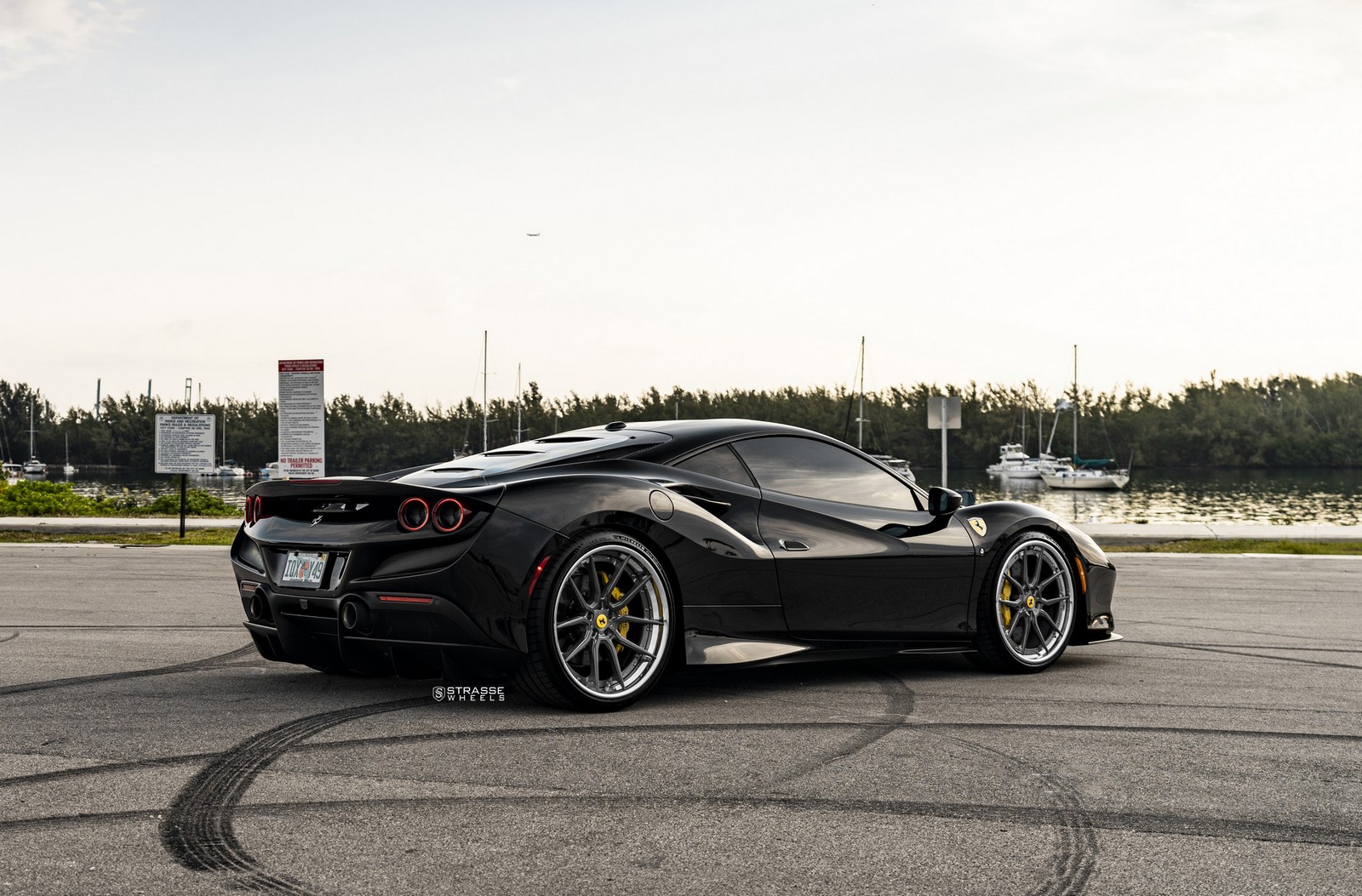 Pitch Black Ferrari F8 Tributo Looks Good With Dark Multi-Spoke ...