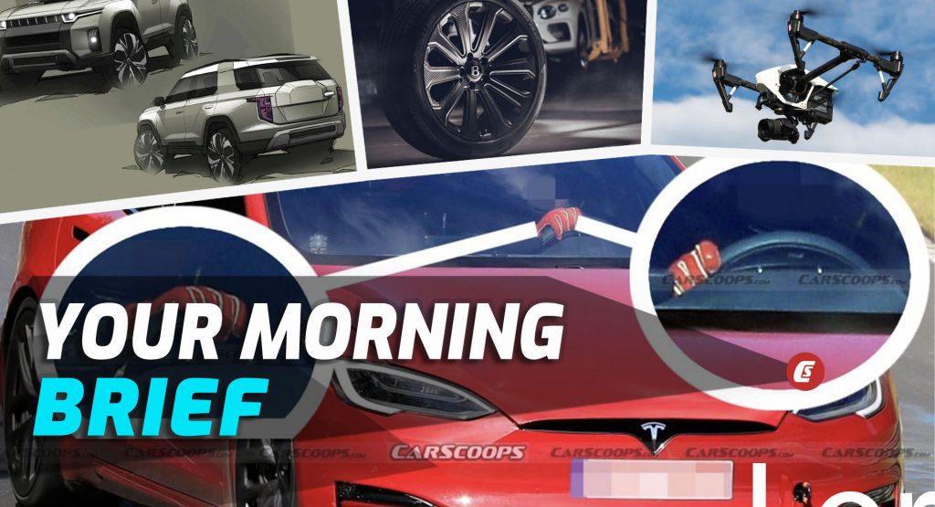  Tesla’s Plaid Caught Yoke-less At The ‘Ring, Bentley Does A Carbon First, And SsangYong Shows Off Jeep-Like Designs: Your Morning Brief