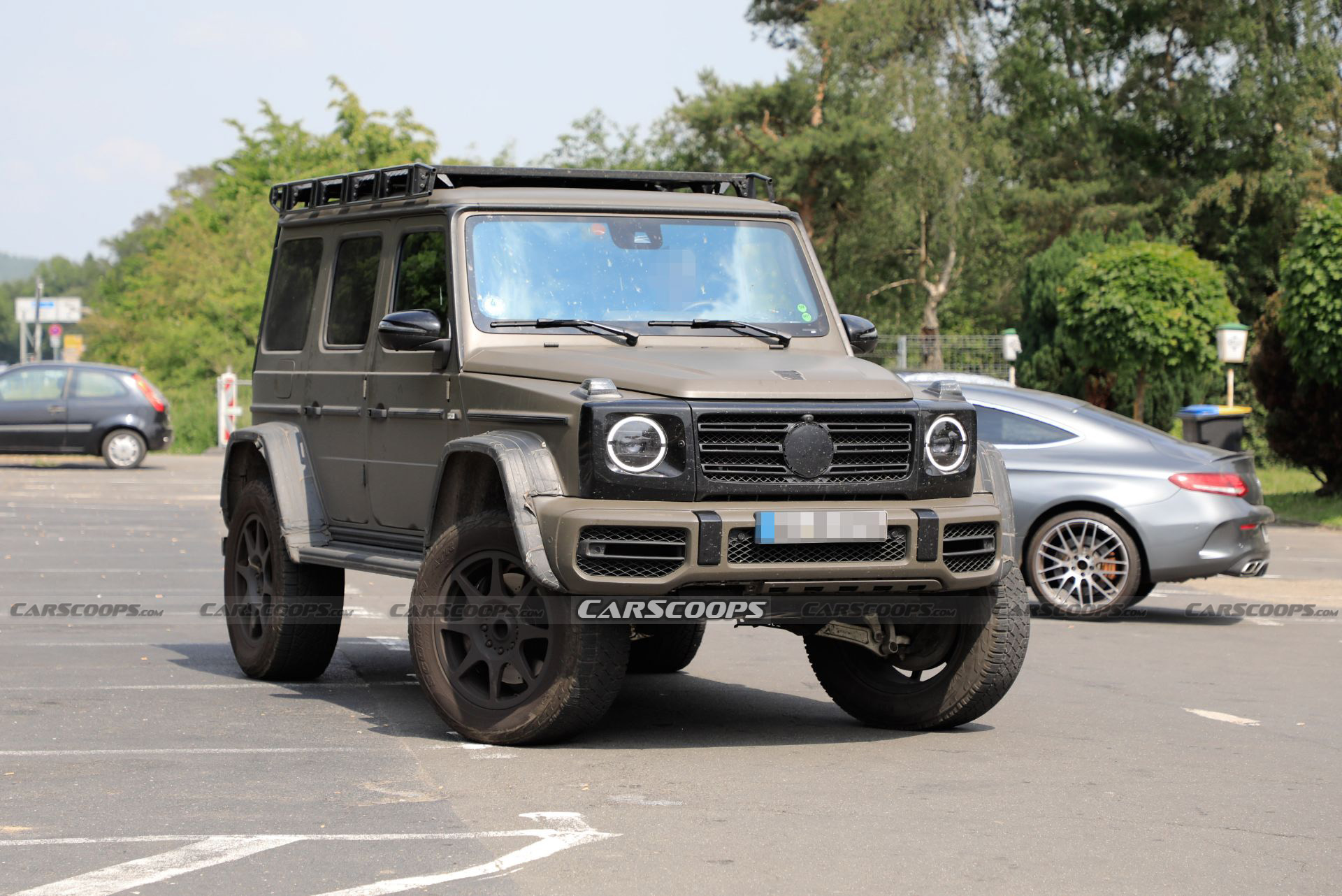 New Mercedes Amg G Class 4 4 Is Getting Ready For Munich With A Military Style Wrap Carscoops