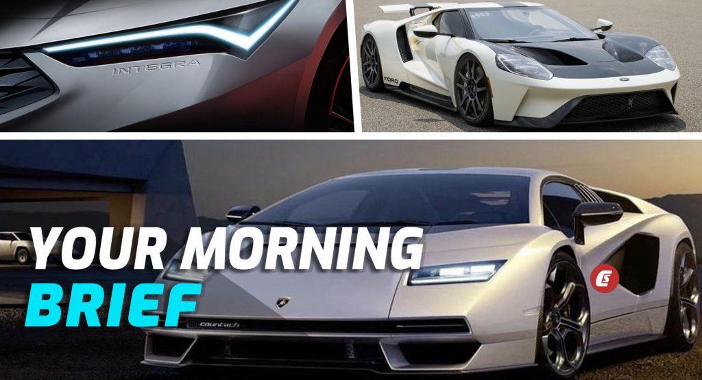  Lamborghini’s New Countach Leaked, Final-Ever Ford GT Heritage Revealed, And Acura Is Bringing Back The Integra: Your Morning Brief