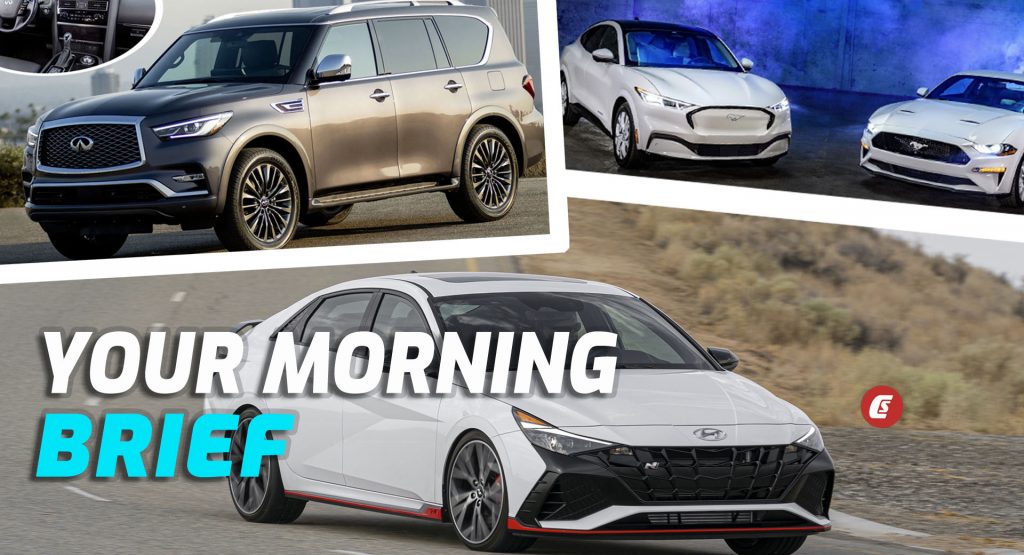  2022 Hyundai Elantra N Revealed, Infiniti QX80 Gets A Tech Update, And Ford Shows New Special Ice White Mustangs: Your Morning Brief