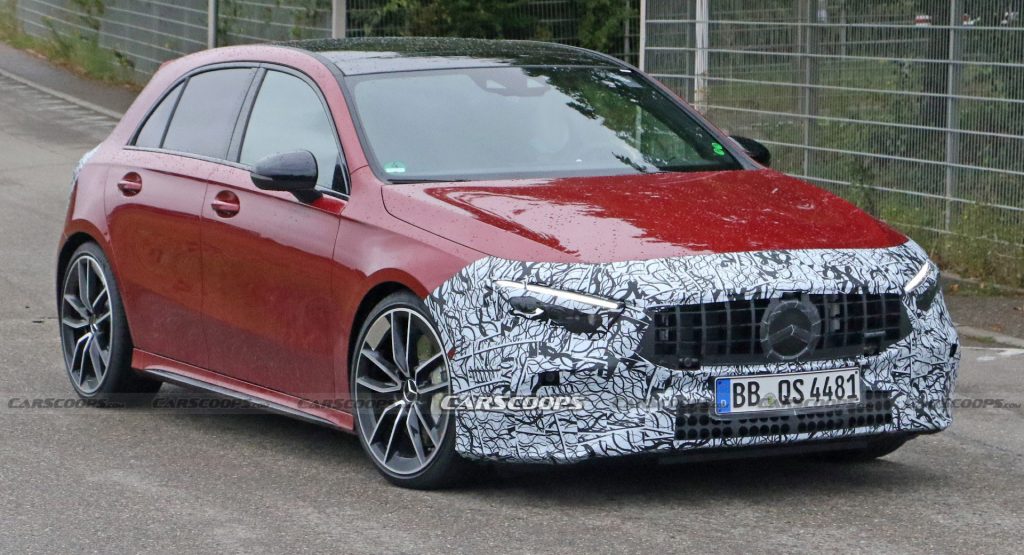  Facelifted 2023 Mercedes-AMG A35 Spied Hiding Mild Visual Changes