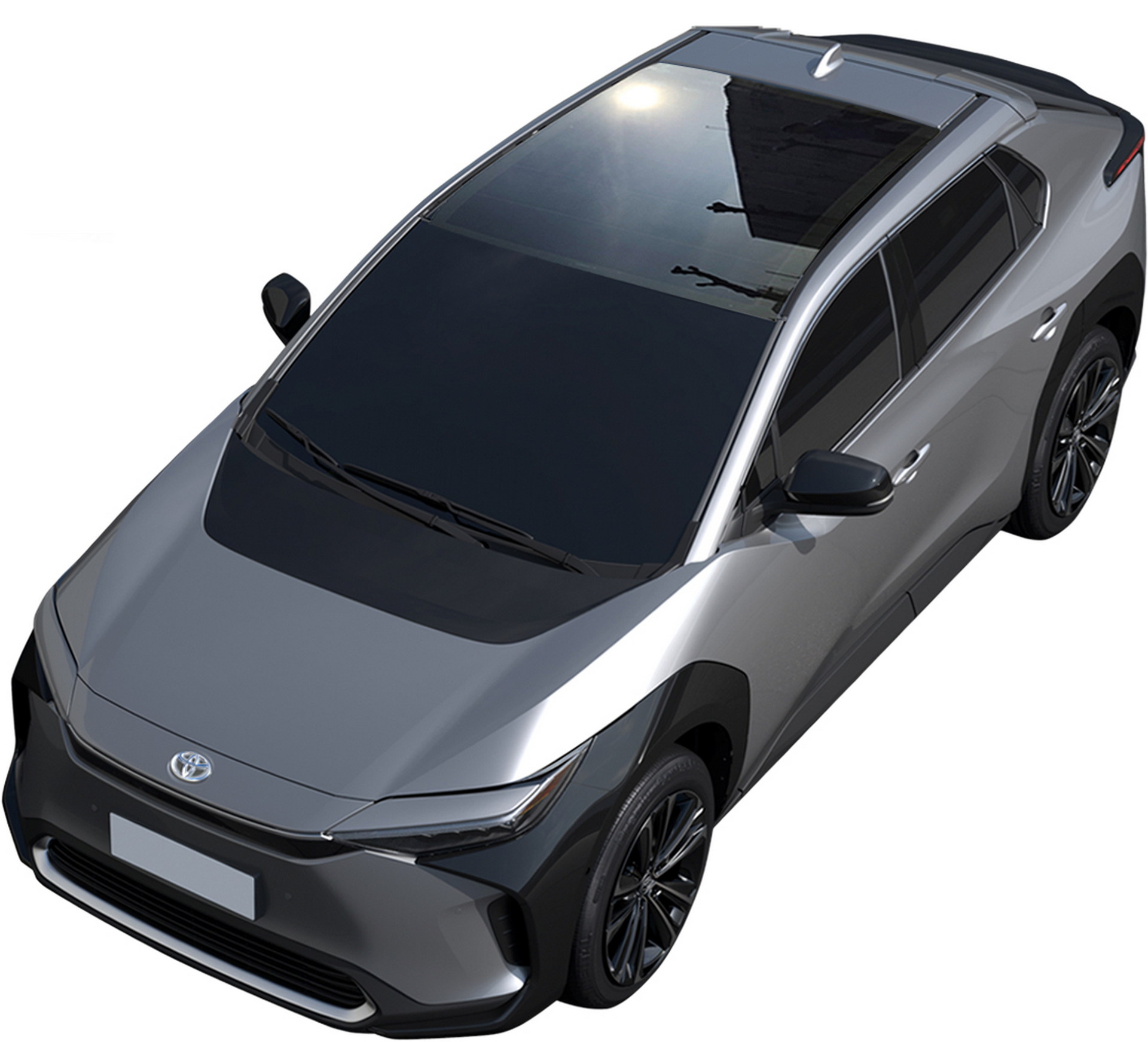 Toyota's bZ4X electric SUV has a solar roof and a wing-shaped steering  wheel