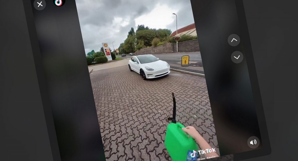  Tesla Driver Pranking And Trolling Brits Over Fuel Crisis On TikTok Sparks Anger