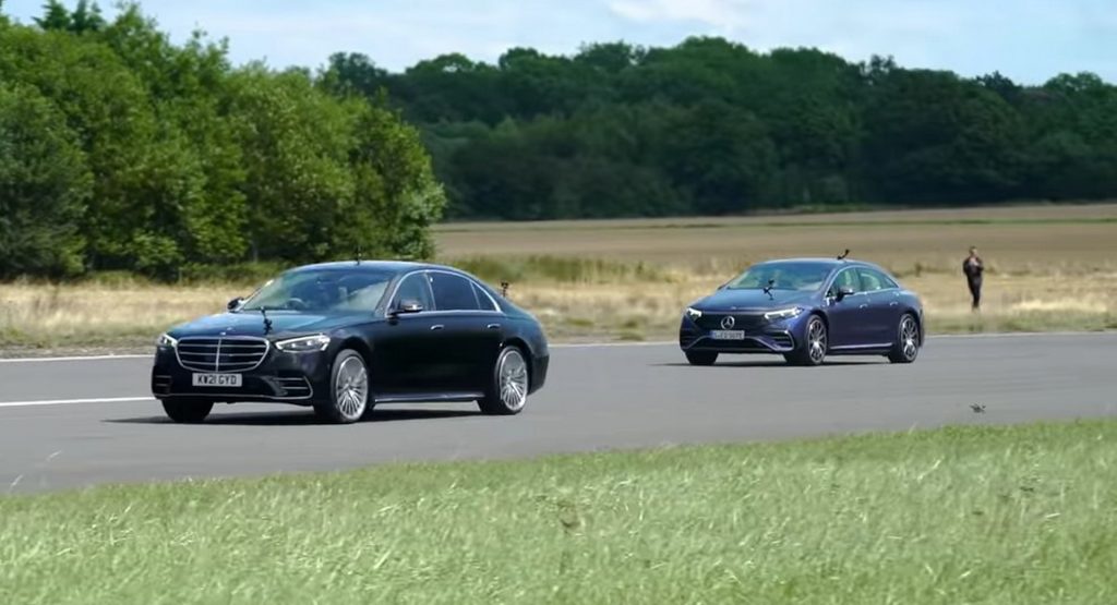  Mercedes EQS 450 Fights S500 In Old Vs. New-Age Luxury Drag Race