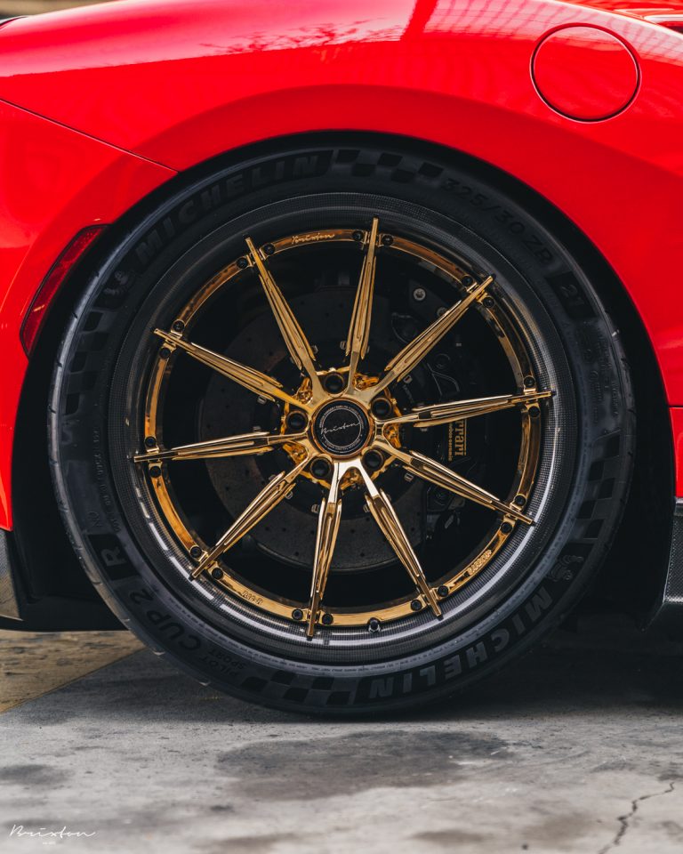 Ferrari F8 Tributo Glistens With Gold Wheels | Carscoops