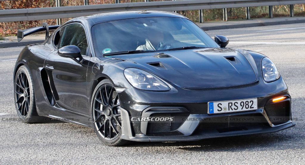  2022 Porsche 718 Cayman GT4 RS Spied Completely Undisguised Ahead Of Imminent Debut