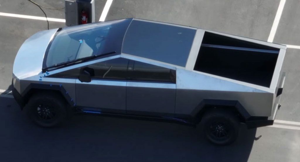 There's A Tesla Cybertruck Prototype Hiding Under This Yardstick Of A  Windshield Wiper