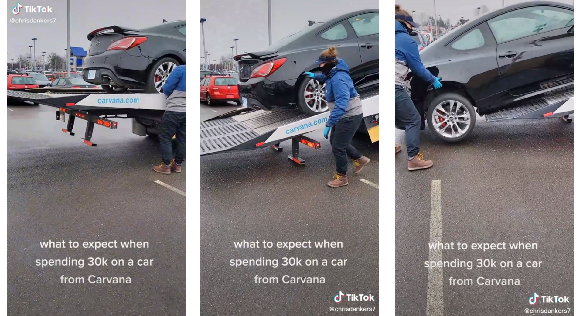 Carvana Drops Off A Genesis Coupe A Little Too Literally As