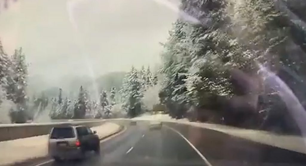  Dashcam Captures Driver’s Close Call With A Falling Tree