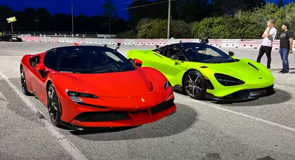  You’ll Be Shocked At How Even The Ferrari SF90 And McLaren 765LT Are In A Straight Line