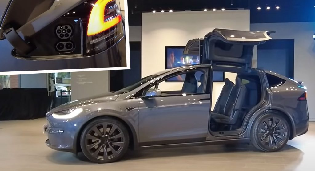  2022 Tesla Model X Plaid Shows Up With Seven Seats And CSS2 Charging Port
