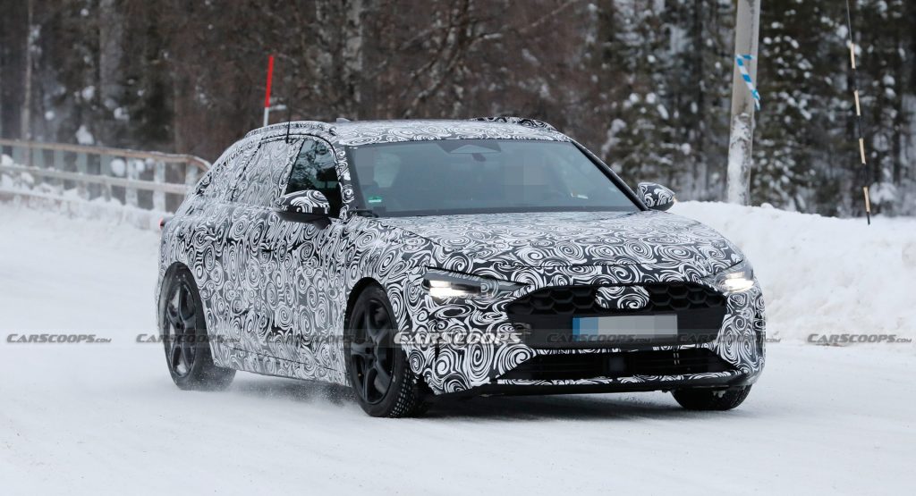 2024 Audi A4 Avant Spied Testing Its AWD Prowess On Snowy Roads | Carscoops