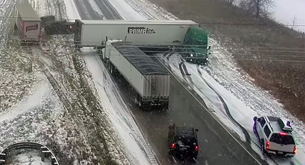  Semi-Trucks Cause Seven-Vehicle Pileup On Snowy Minnesota Highway