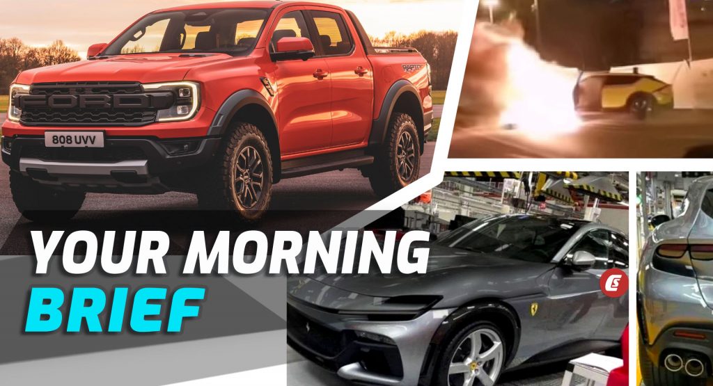  Ferrari Purosangue Leak, New Ford Ranger Raptor, And A Kia EV6 In Flames: Your Morning Brief