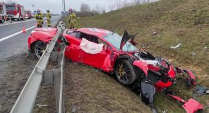 Ferrari 488 Pista Destroyed After Sliding Under Crash Barrier In Poland ...