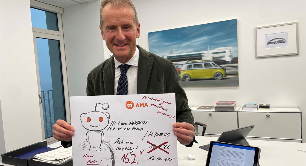  VW CEO Herbert Diess Is Doing An ‘Ask Me Anything’ On Reddit