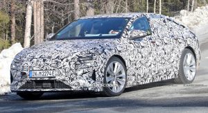 2024 Audi A6 E-Tron Spied Again Showing Split Headlights And Toned-Down ...