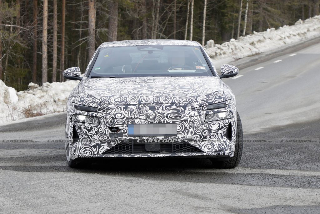 2024 Audi A6 E-Tron Spied Again Showing Split Headlights And Toned-Down ...