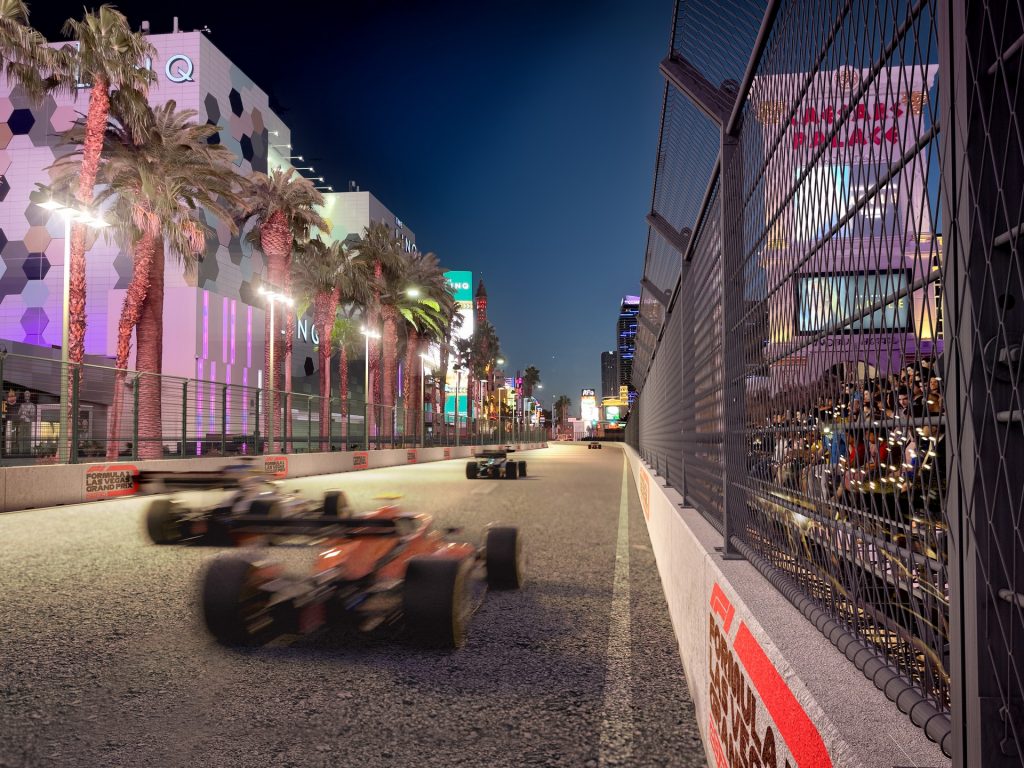 Las Vegas Paving laying down the final stretches of leveling course before  beginning the race surface for Formula One's LV race. — To…
