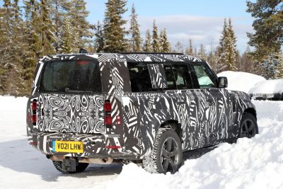 Land Rover’s Longer Defender 130 Spied Testing In The Snow | Carscoops