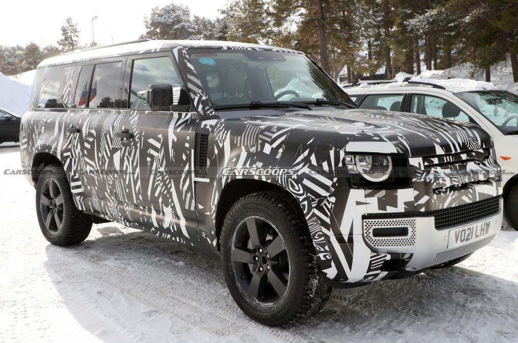 Land Rover’s Longer Defender 130 Spied Testing In The Snow | Carscoops